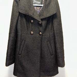 Vintage Guess Brand Black Peacoat